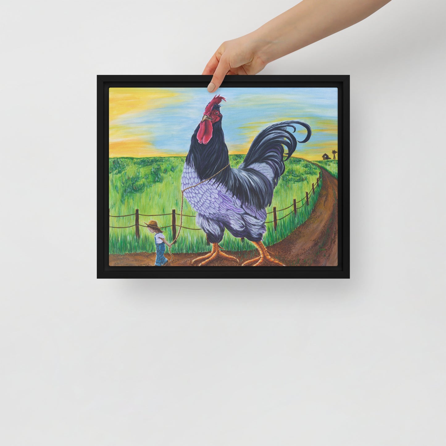 Framed canvas - Walk the Rooster