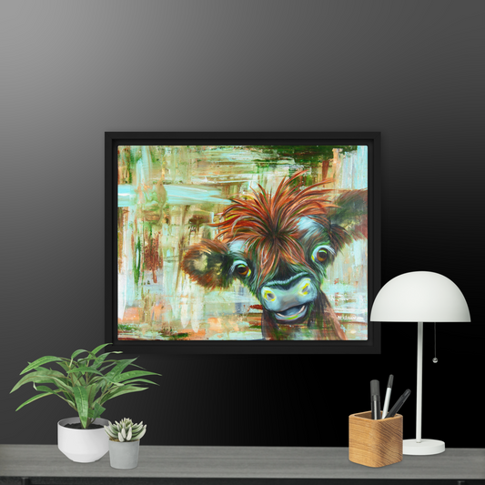 Framed canvas - Baby Cow