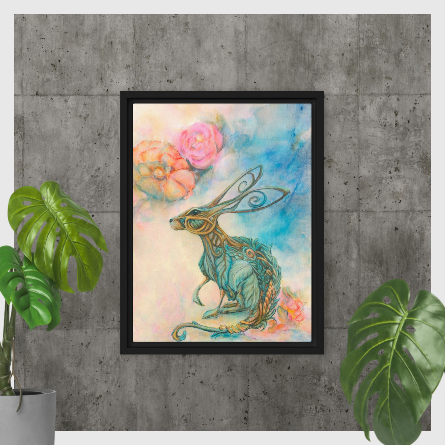 Framed canvas- Hare Plant