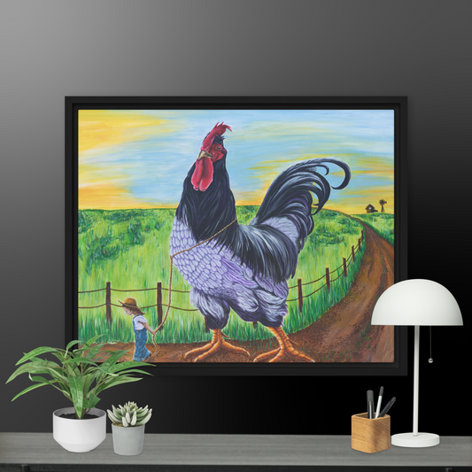 Framed canvas - Walk the Rooster