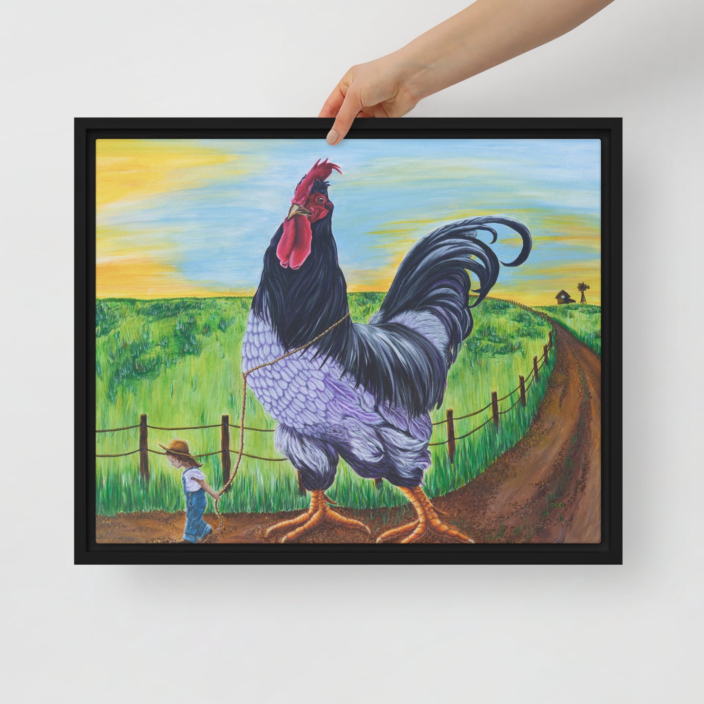 Framed canvas - Walk the Rooster