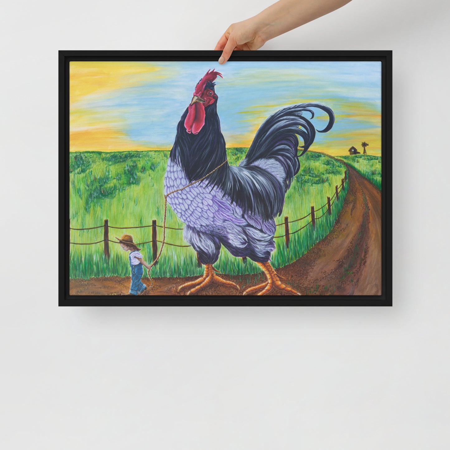 Framed canvas - Walk the Rooster