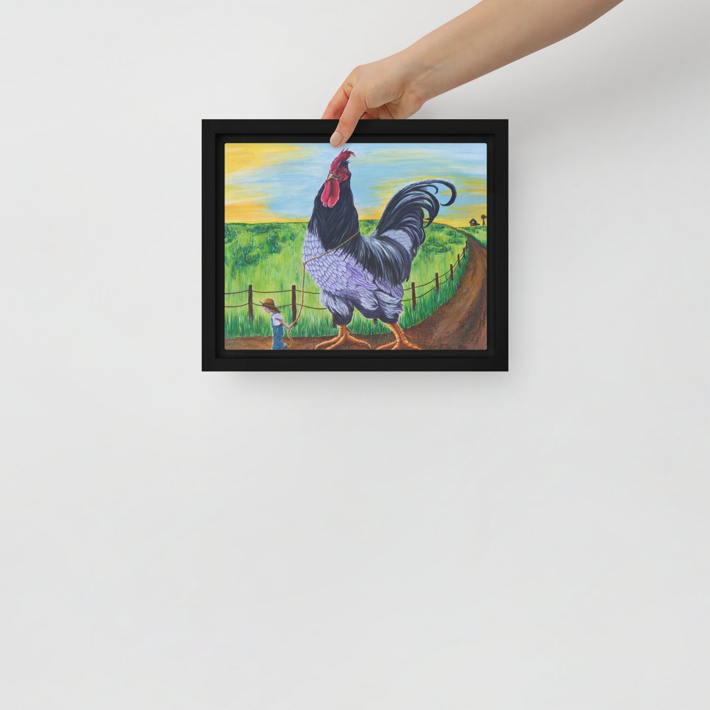 Framed canvas - Walk the Rooster