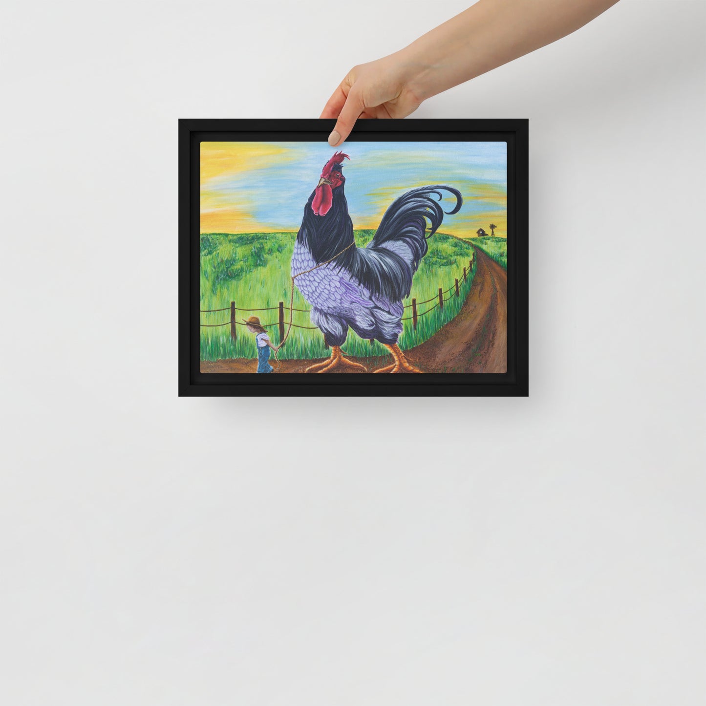 Framed canvas - Walk the Rooster