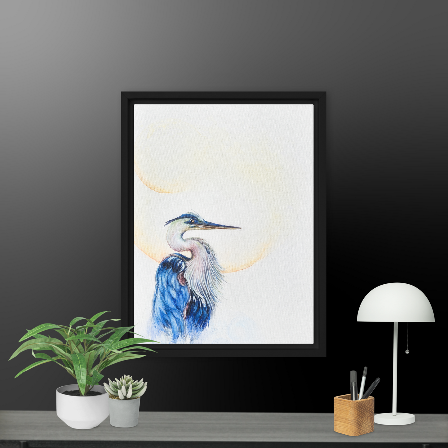 Framed canvas - Blue Heron