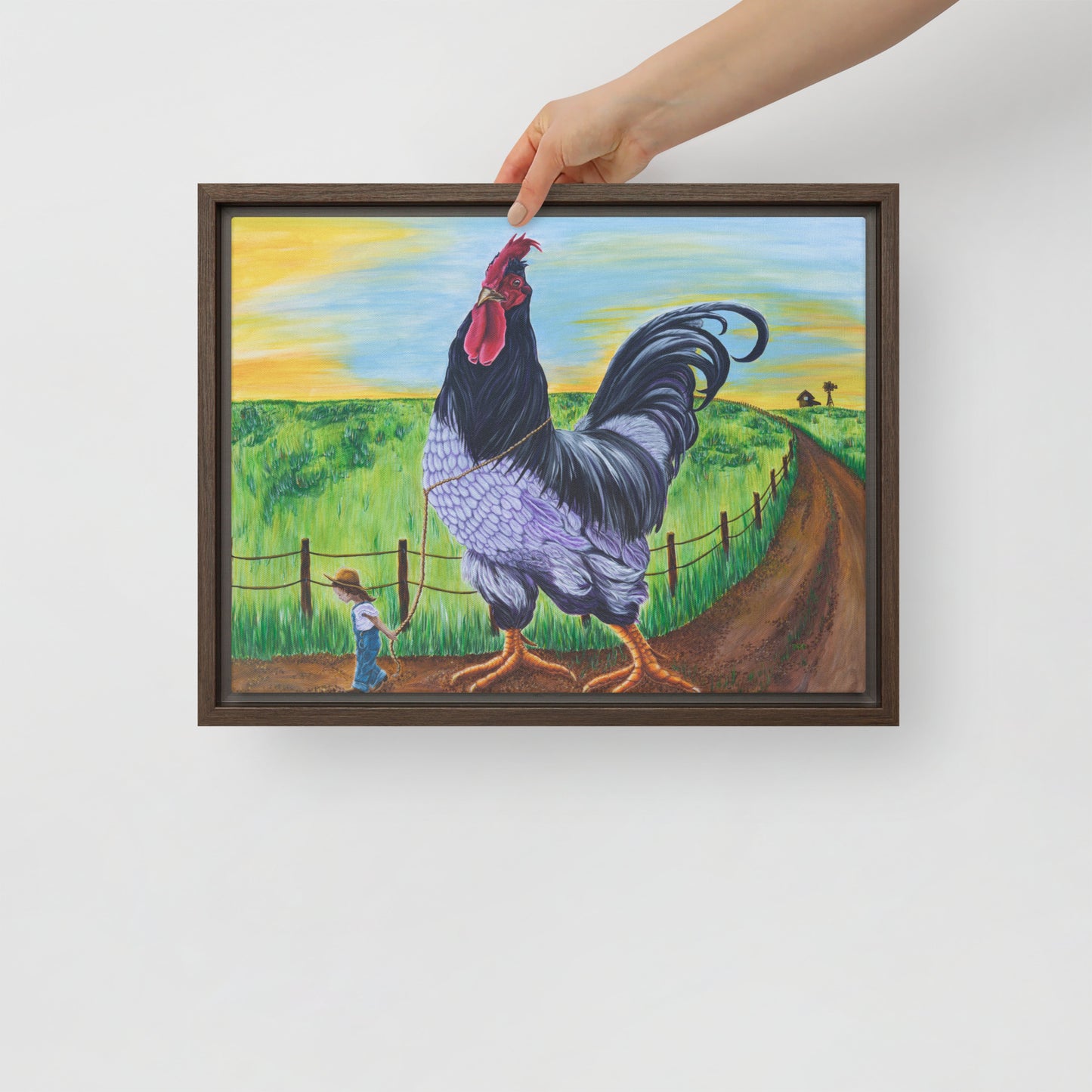 Framed canvas - Walk the Rooster