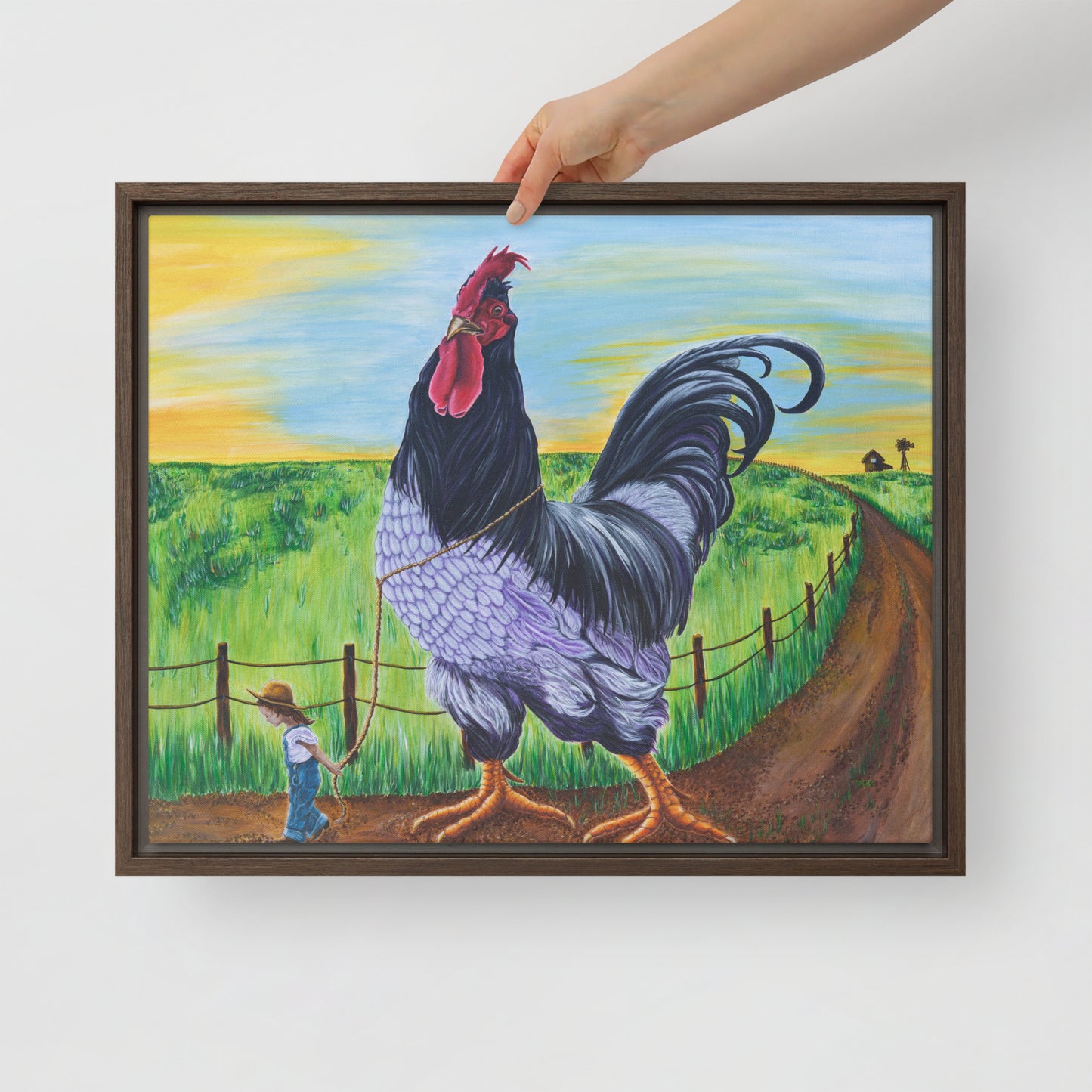 Framed canvas - Walk the Rooster