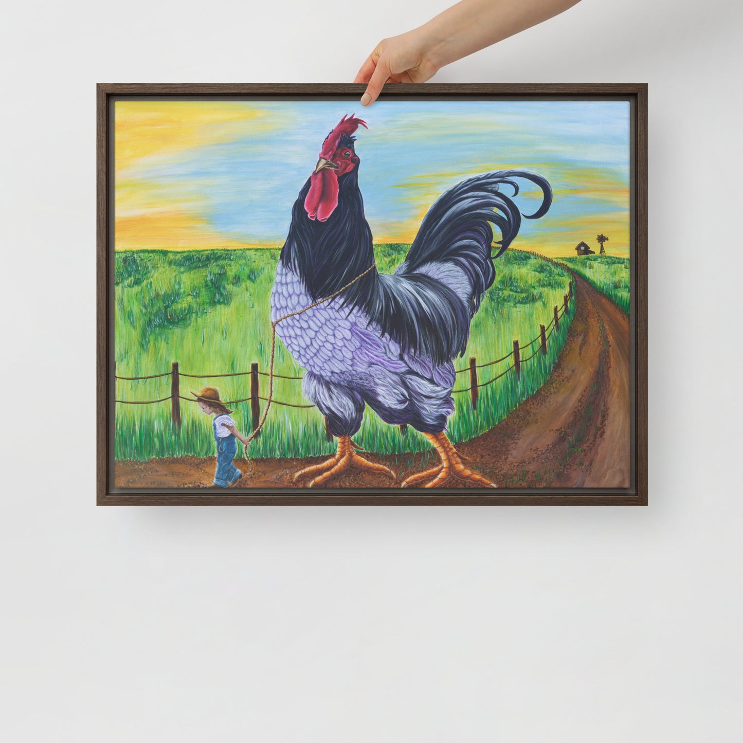 Framed canvas - Walk the Rooster