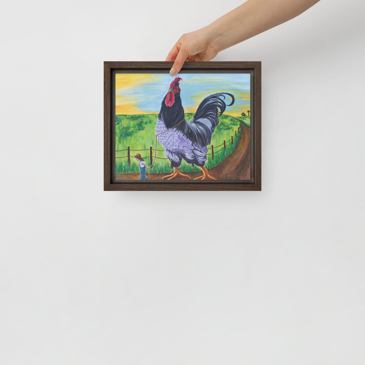 Framed canvas - Walk the Rooster