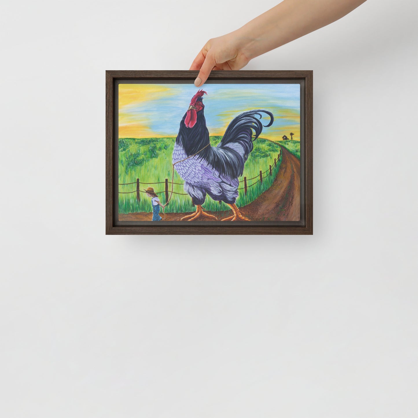 Framed canvas - Walk the Rooster