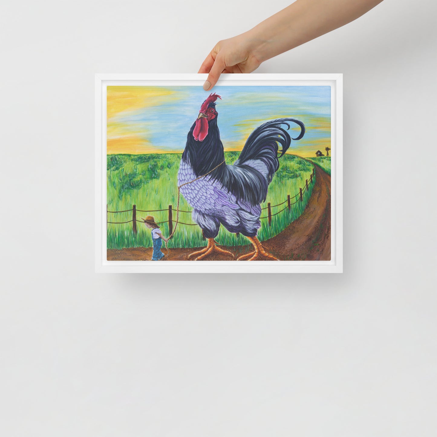 Framed canvas - Walk the Rooster