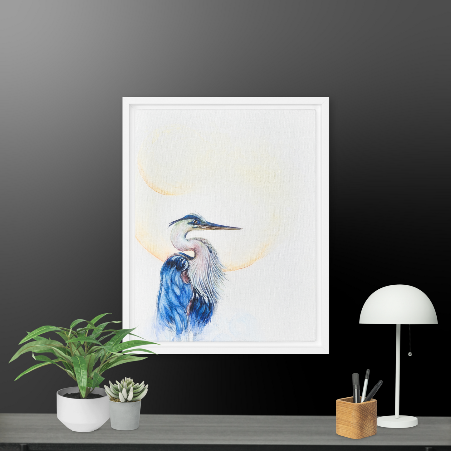 Framed canvas - Blue Heron