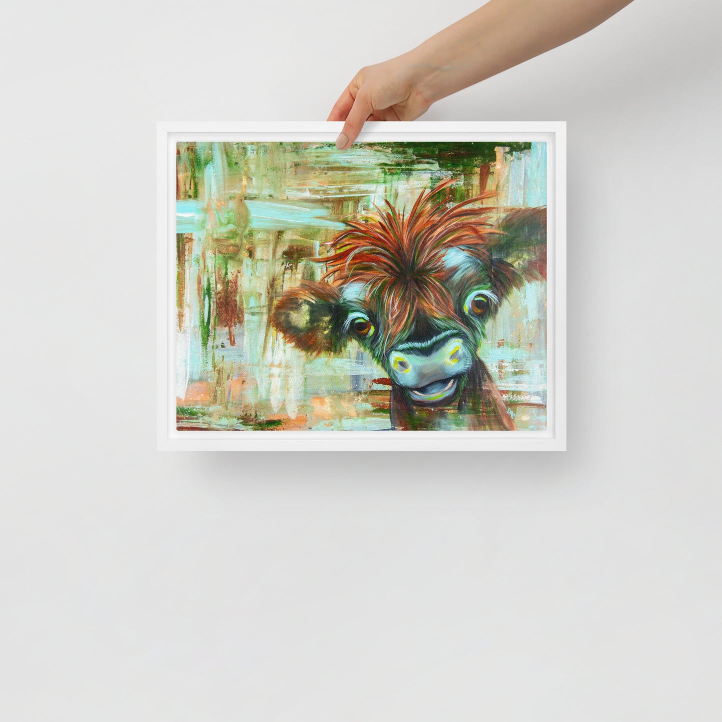 Framed canvas - Baby Cow