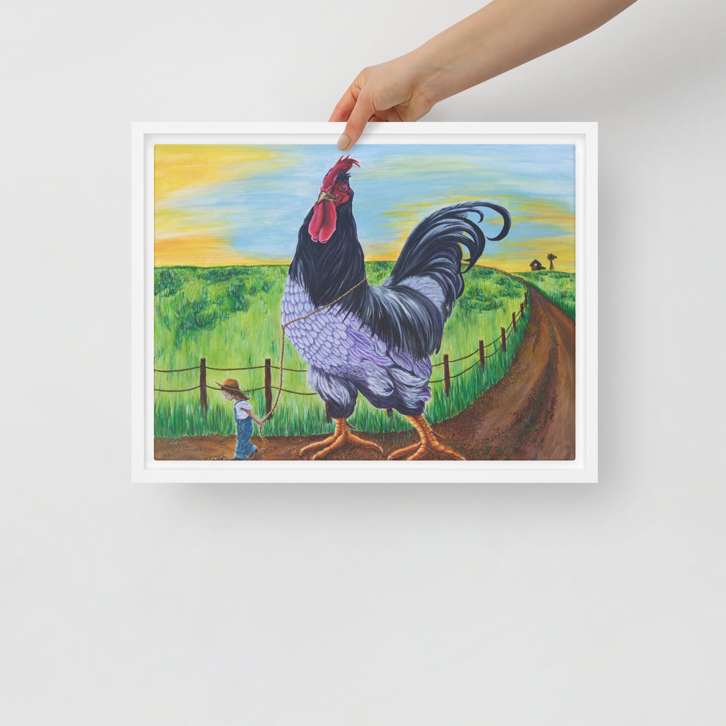 Framed canvas - Walk the Rooster