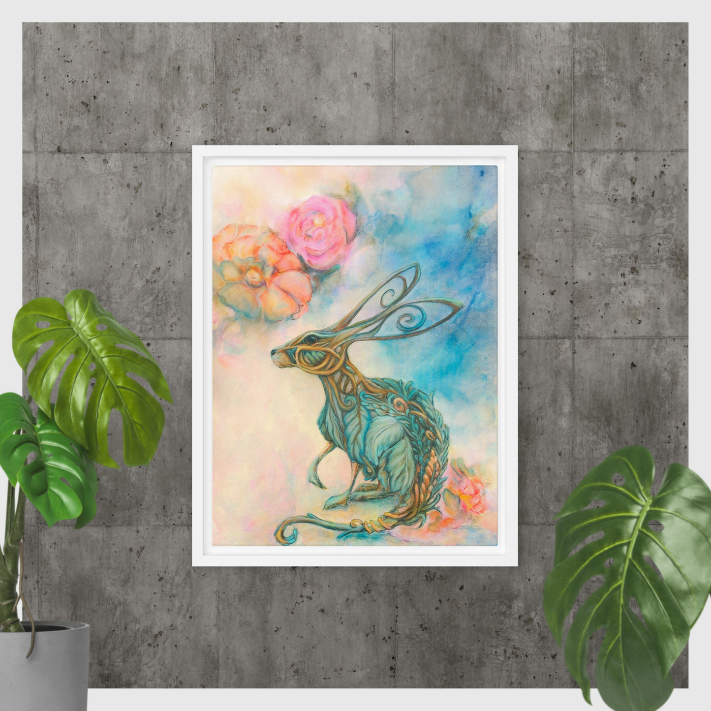 Framed canvas- Hare Plant