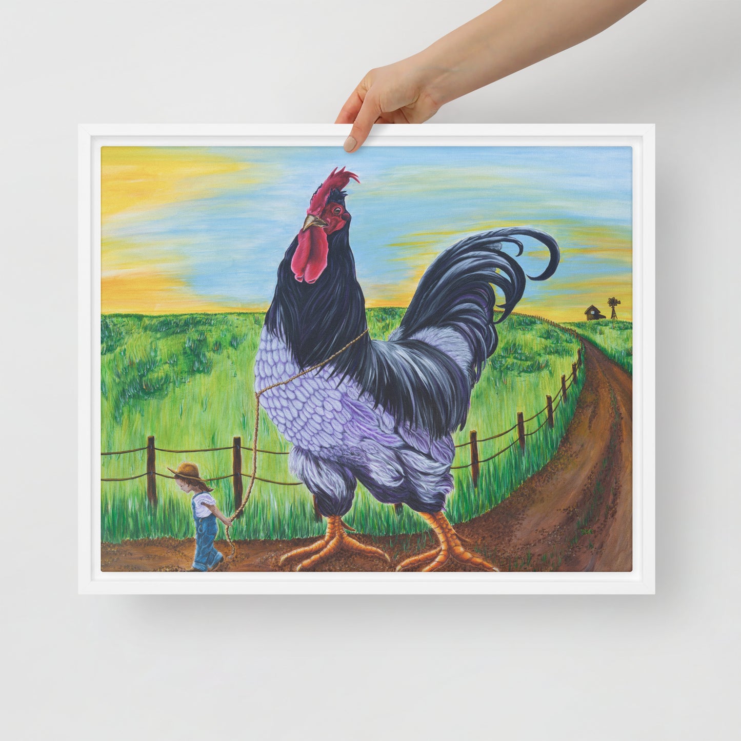 Framed canvas - Walk the Rooster