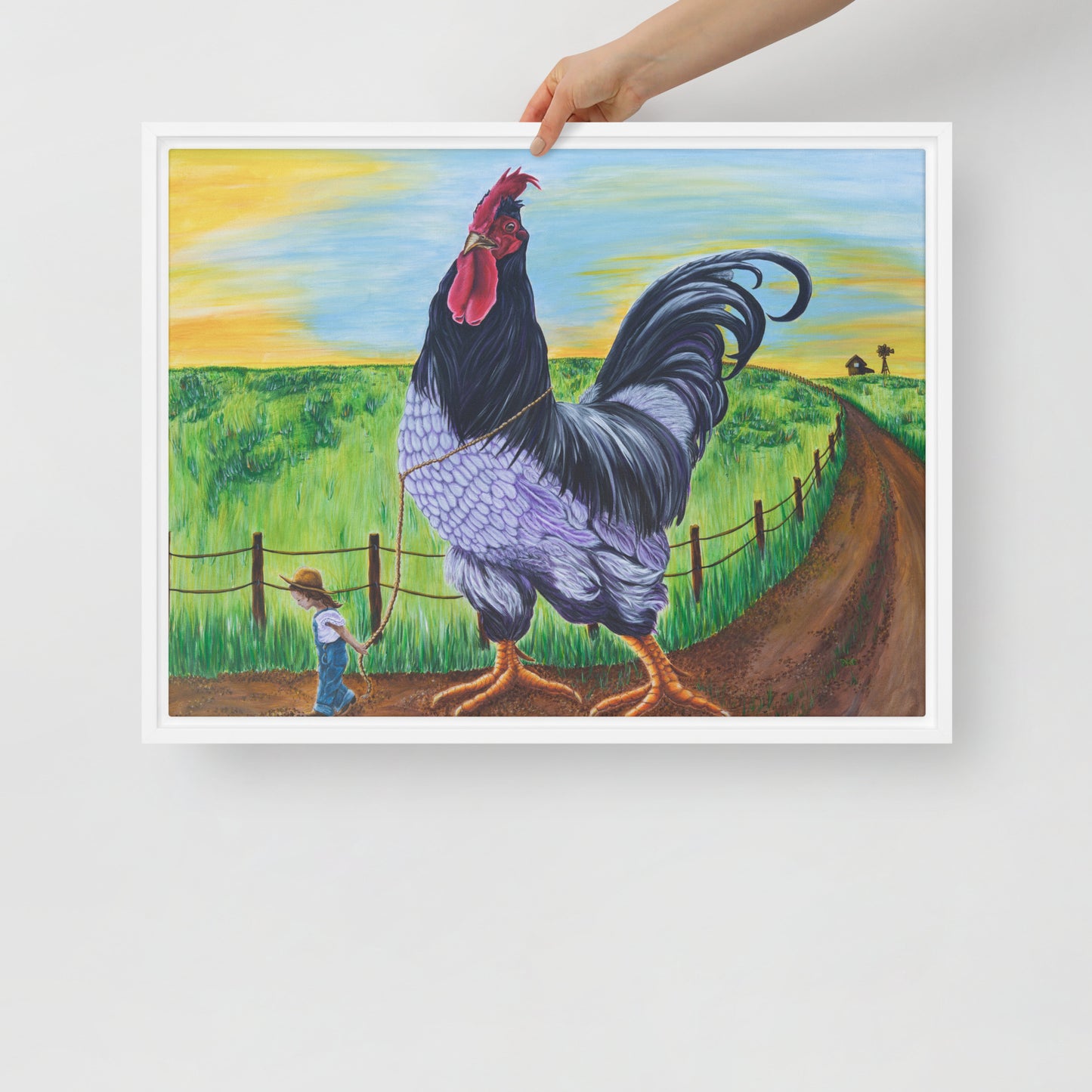 Framed canvas - Walk the Rooster