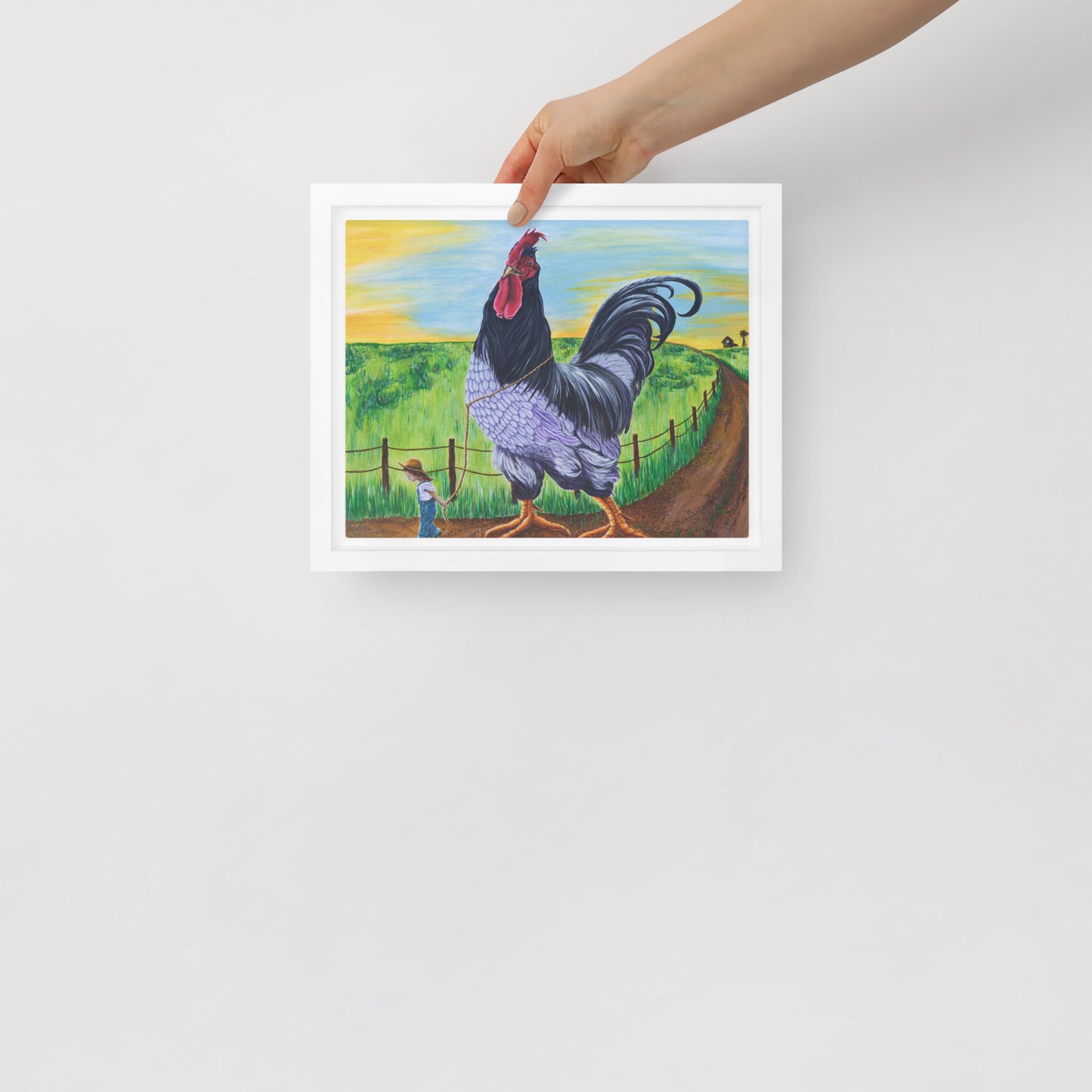 Framed canvas - Walk the Rooster