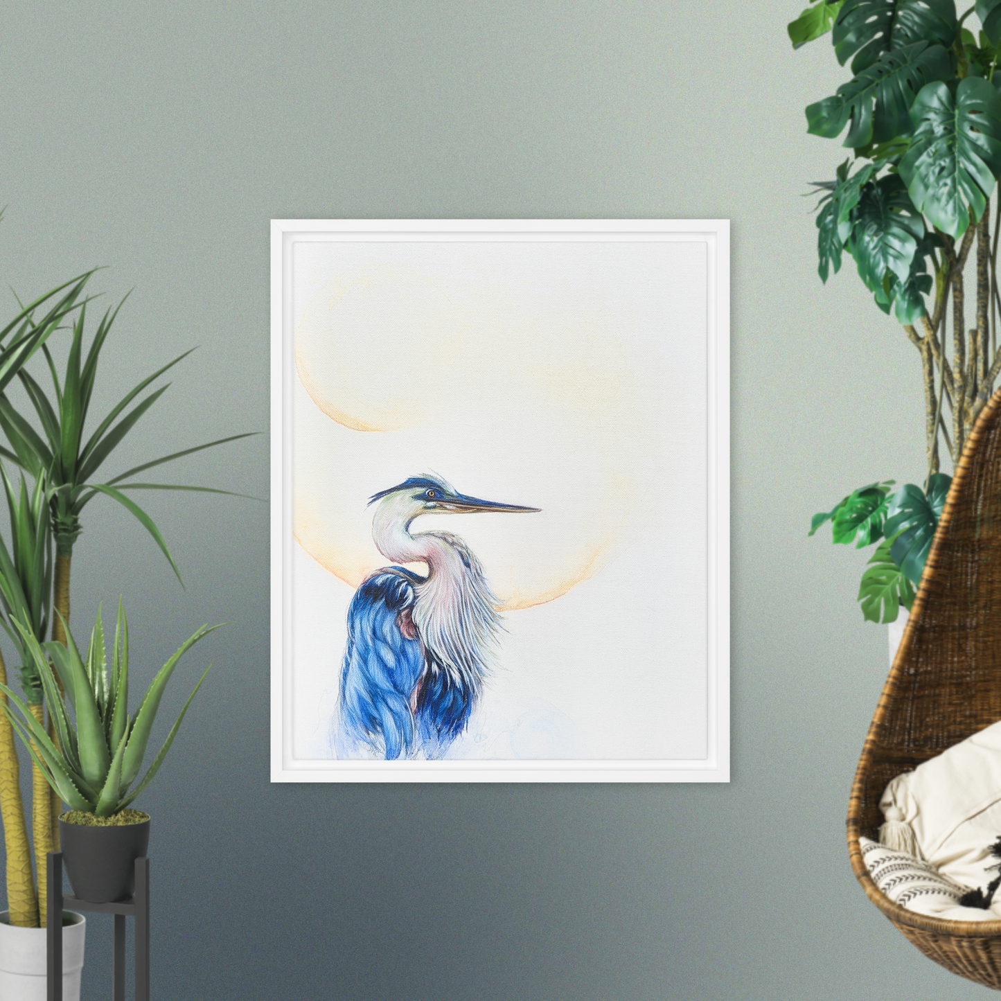 Framed canvas - Blue Heron