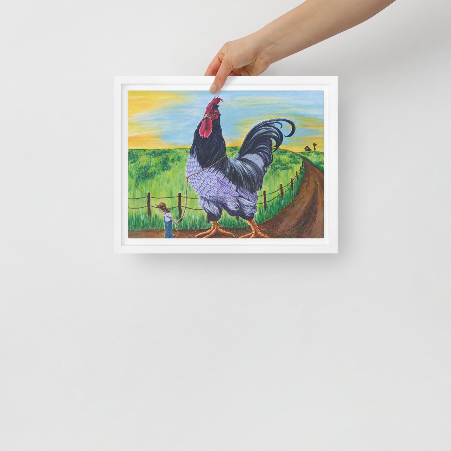 Framed canvas - Walk the Rooster