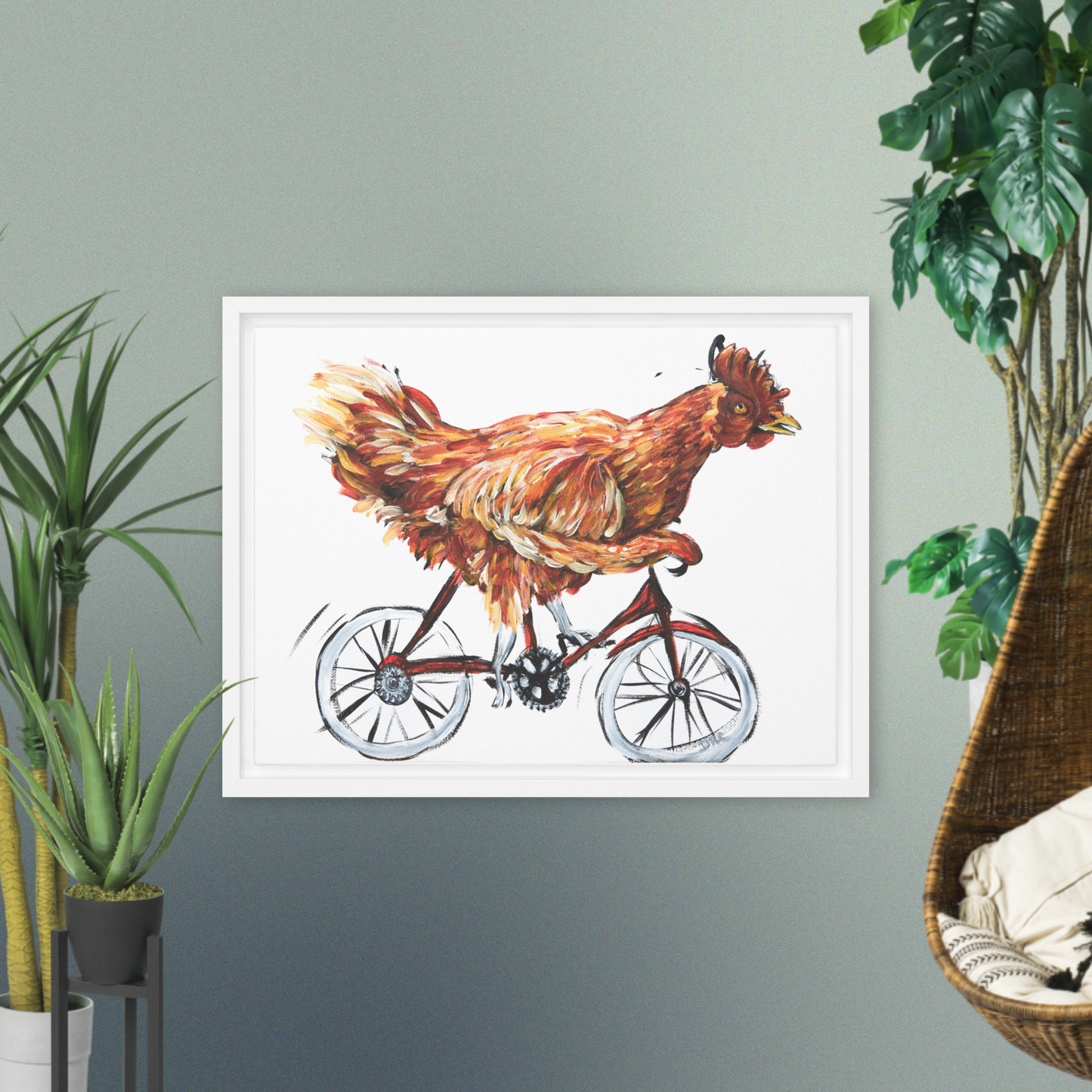 Framed canvas - Bicycle Chicken