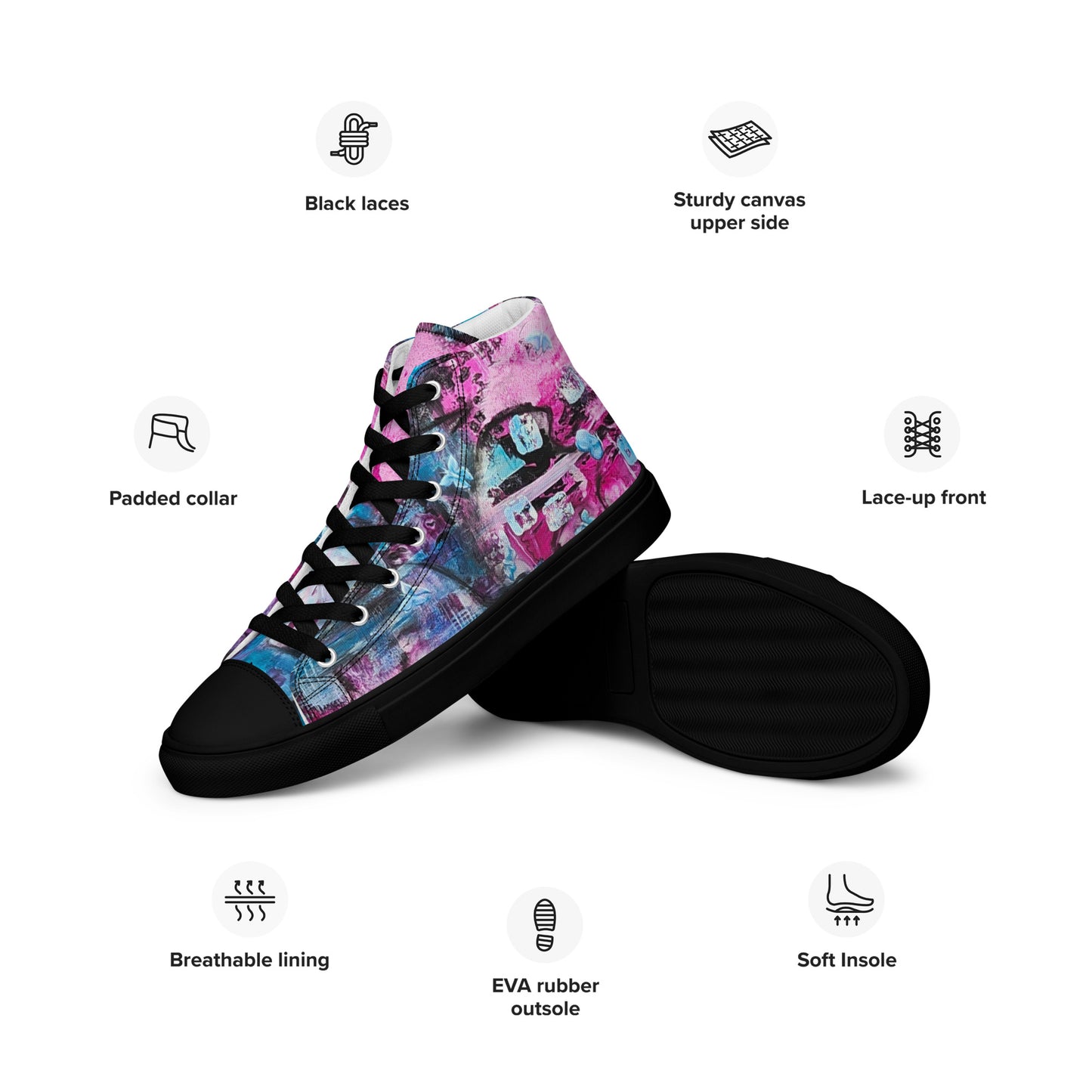 Men's High Top - Pink Lady