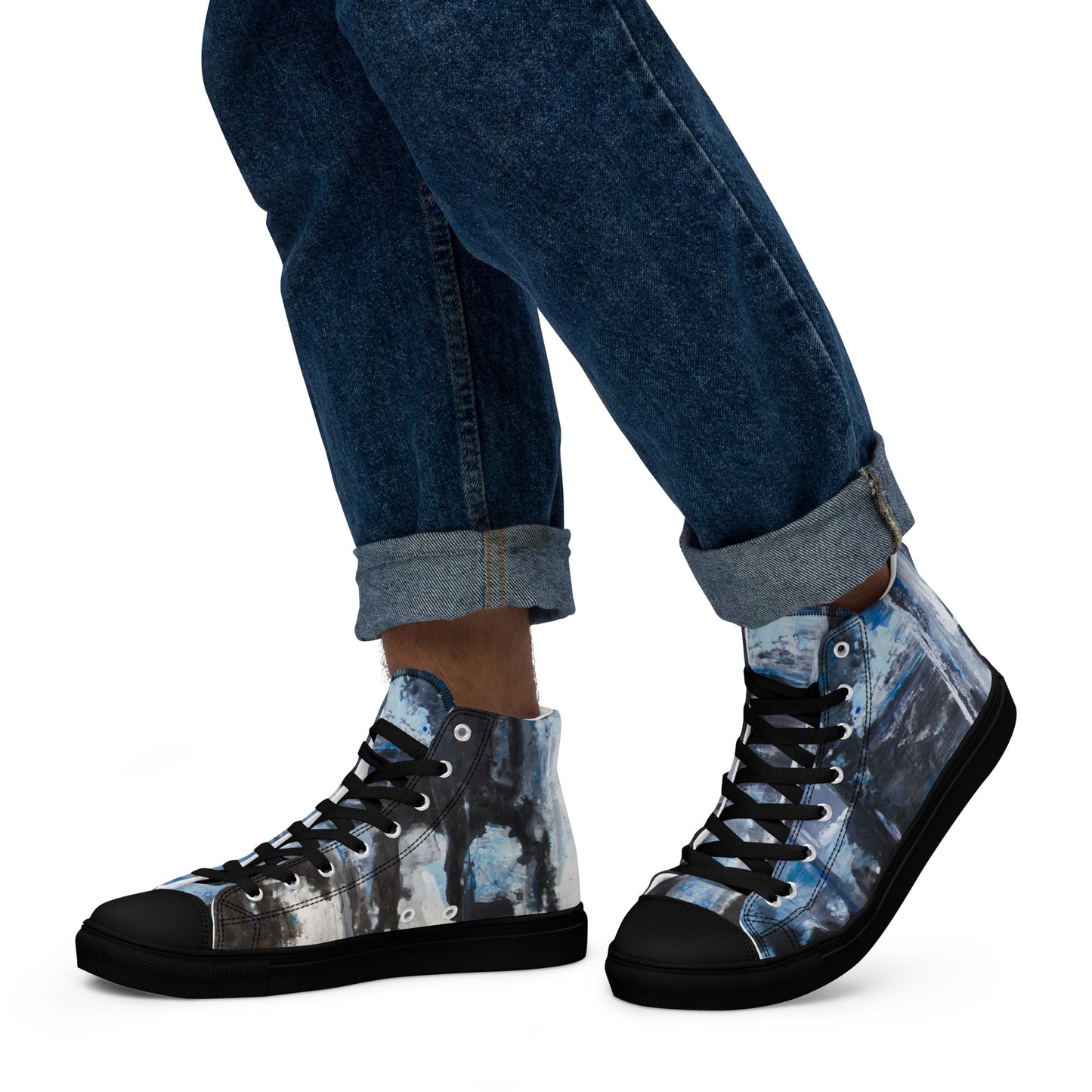 Men's High Top - Blue Scramble