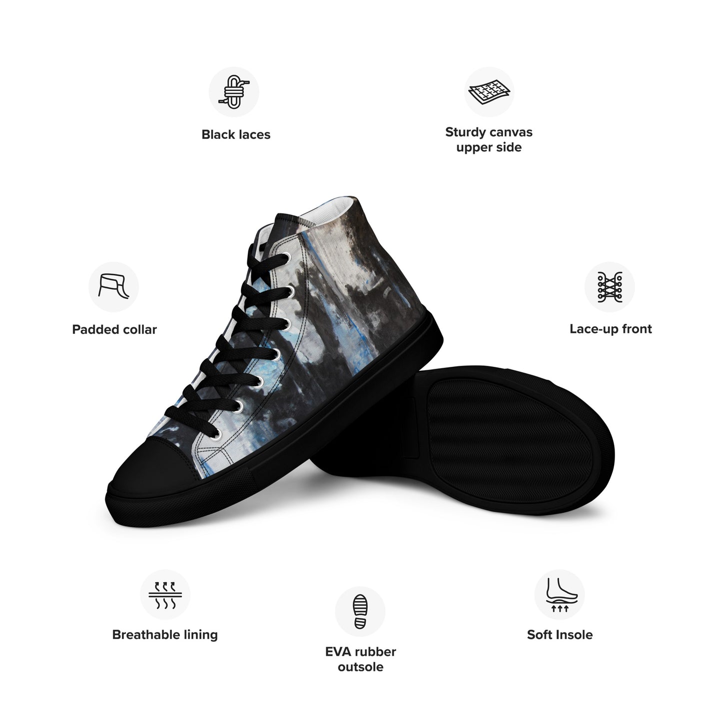 Men's High Top - Blue Inside-Out