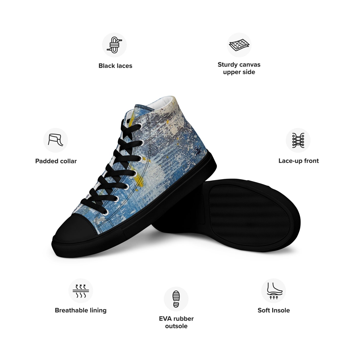 Men's High Top - Denim Scrape