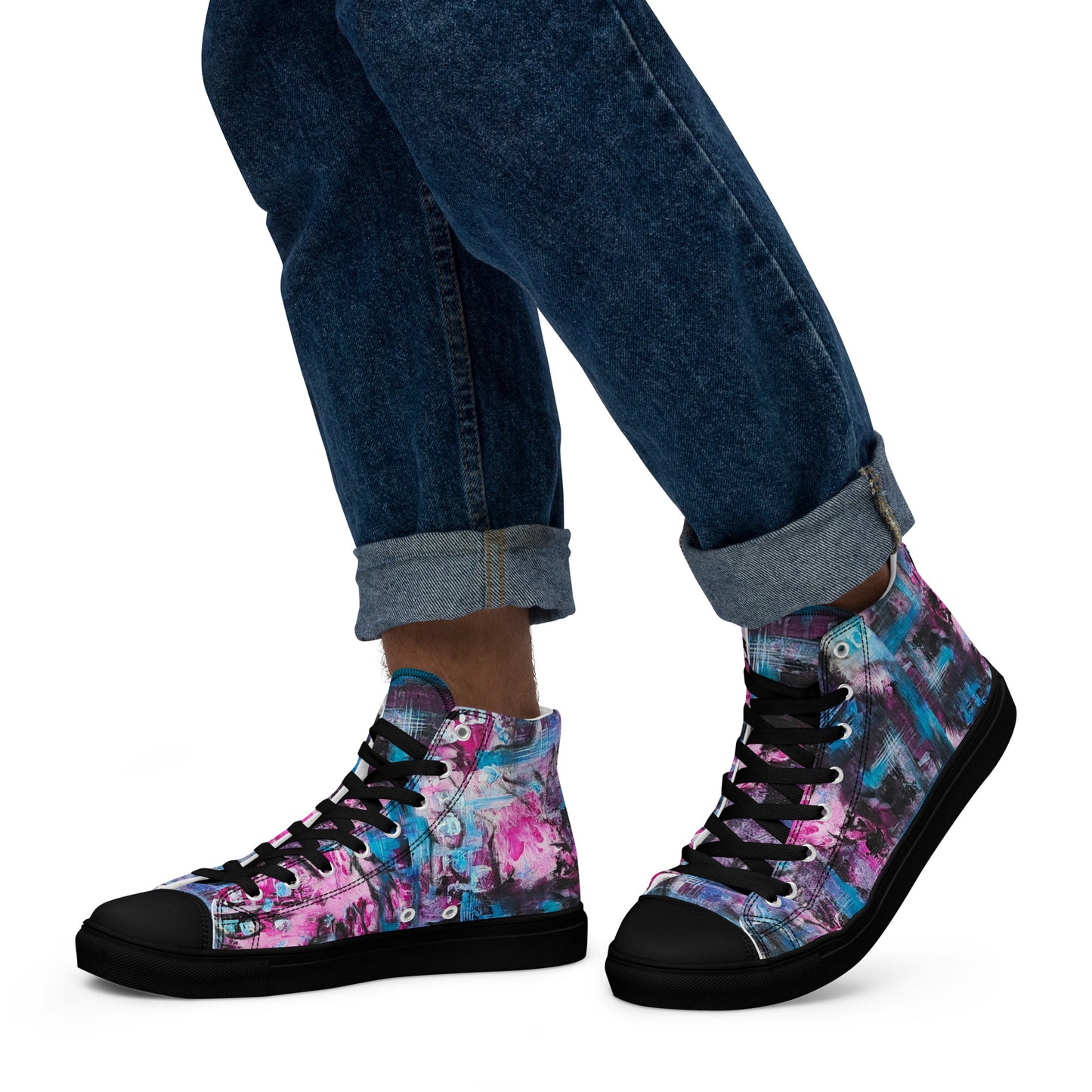 Men's High Top - Pink Blues