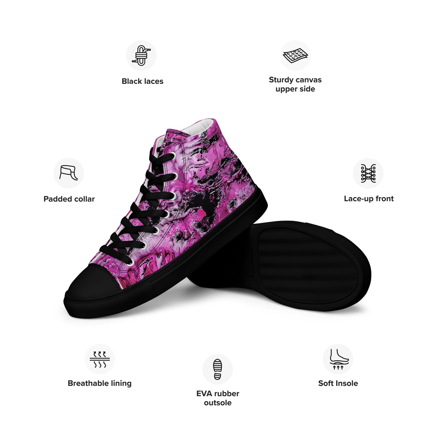 Men’s High Top - Pink Marble