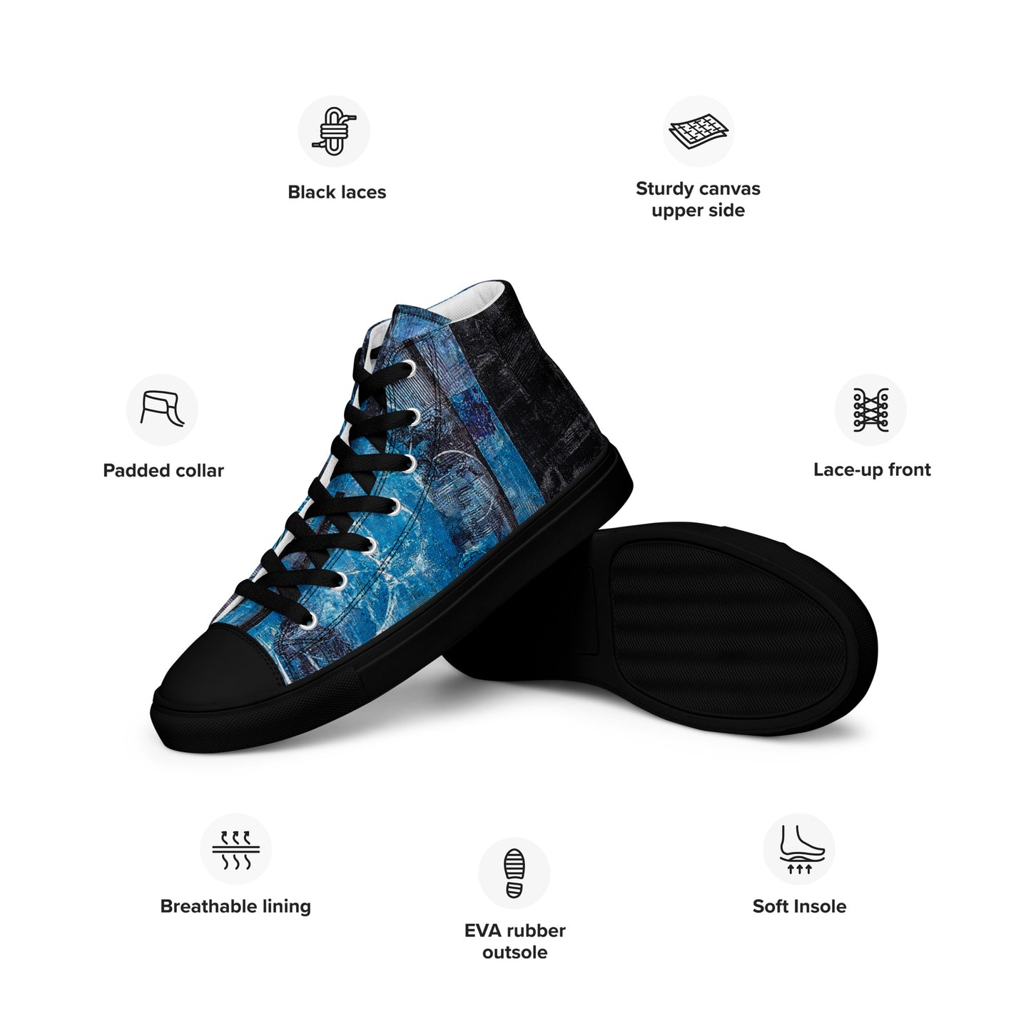 Men’s High Top - Geo Blue