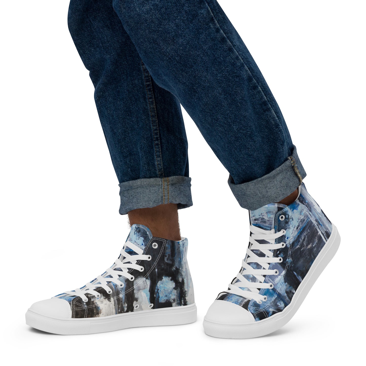 Men's High Top - Blue Scramble