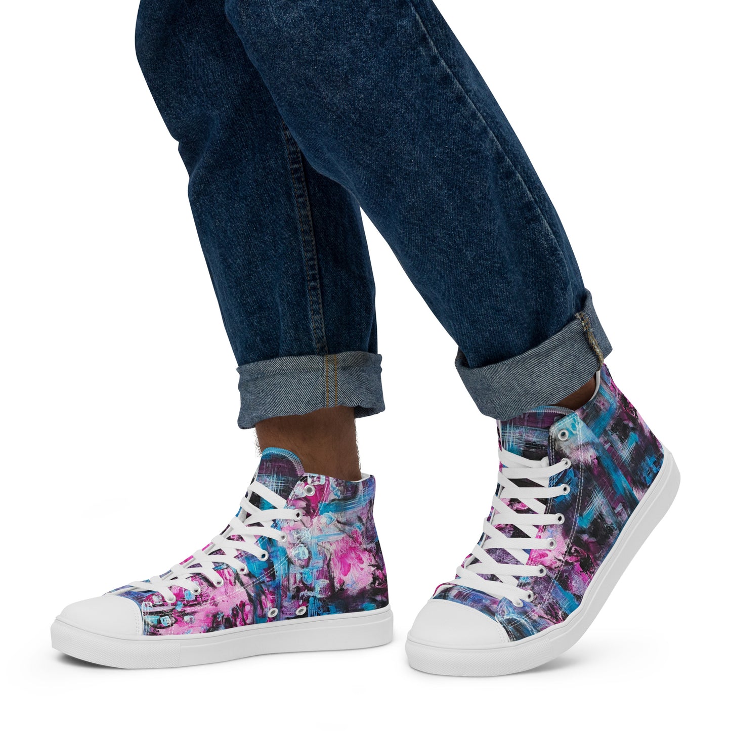 Men's High Top - Pink Blues